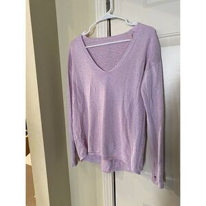 Lululemon V Neck‎ Sweater Light Pink Pullover(M)